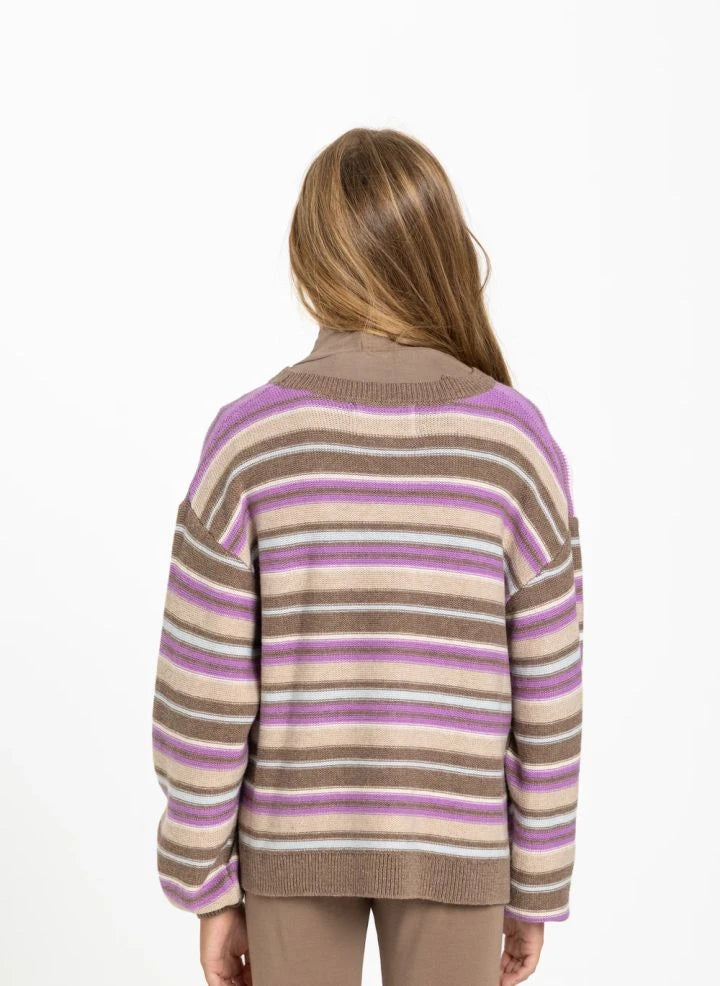Smallable Kid - Shelly Gestreifter Wollpullover | Rosa