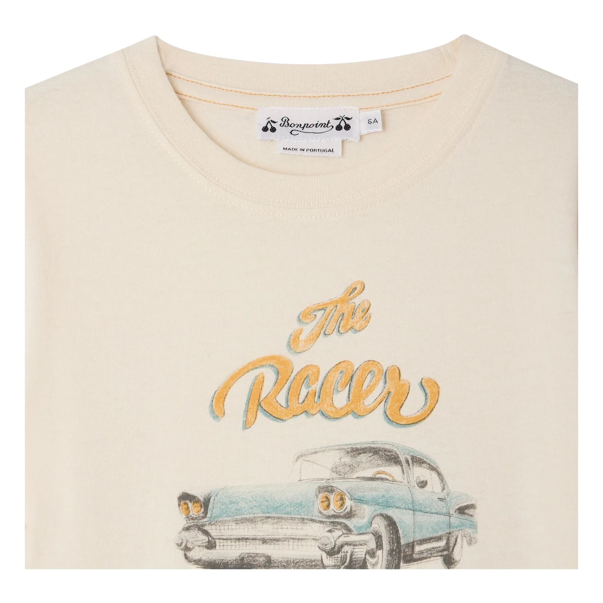 Bonpoint - Thibald Auto T-Shirt Bio-Baumwolle | Elfenbein