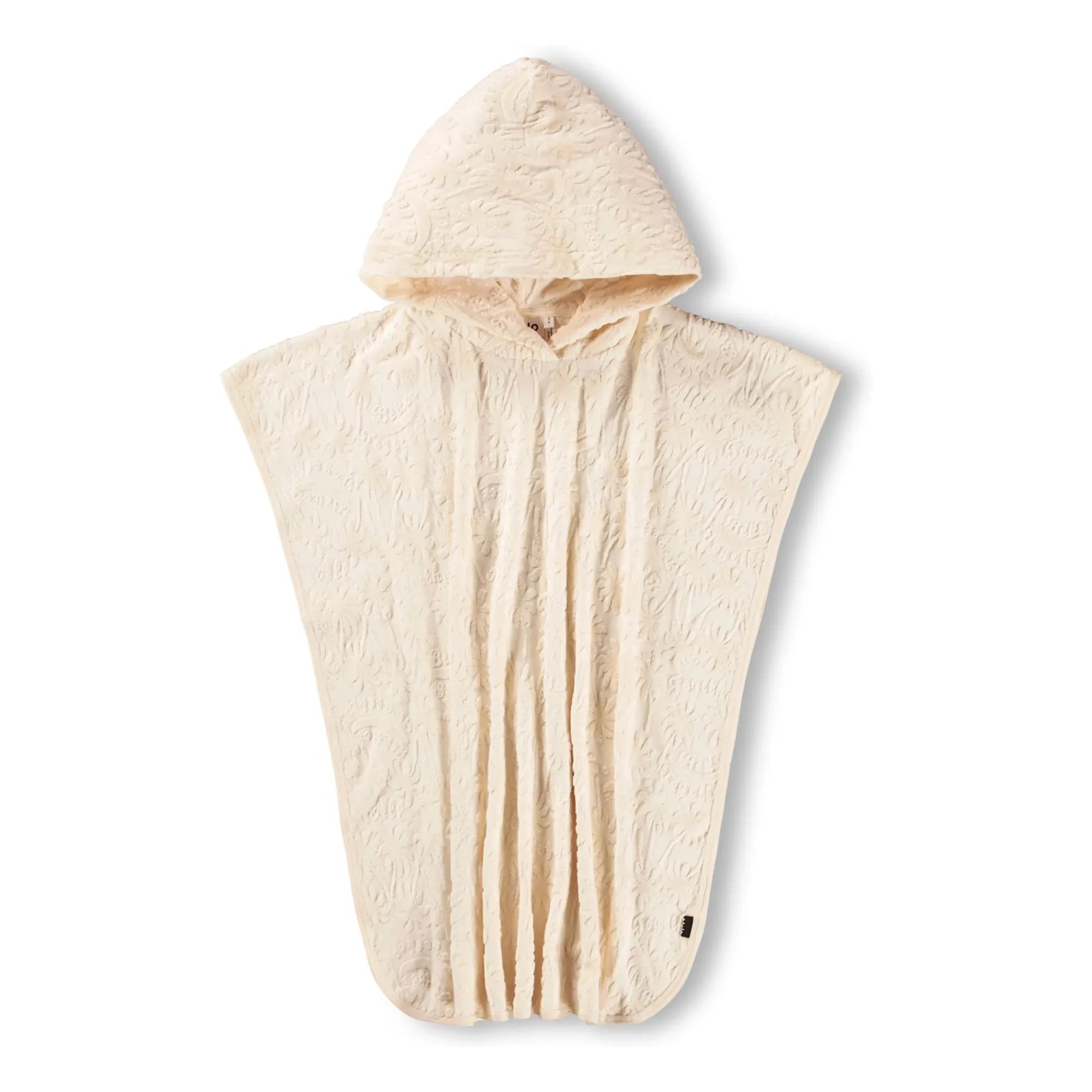 Molo - Poncho de Bain Beach Cover Up Strukturierte Palmen | Cremeweiß