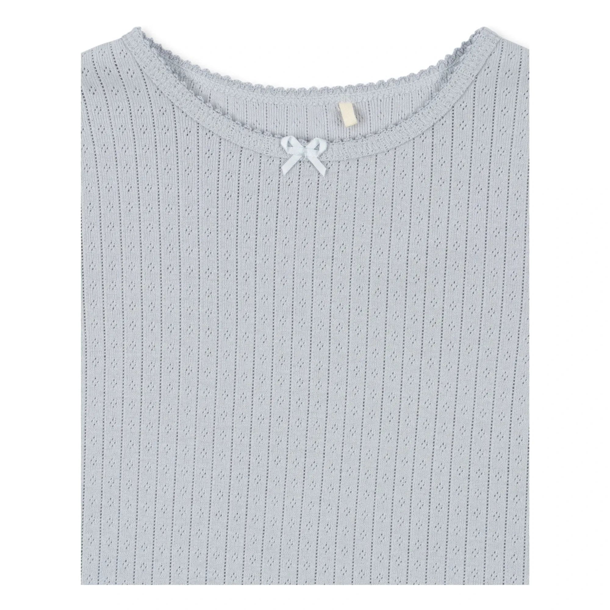 Konges Sløjd - Minnie Pointelle Bio-Baumwoll-T-Shirt | Hellblau