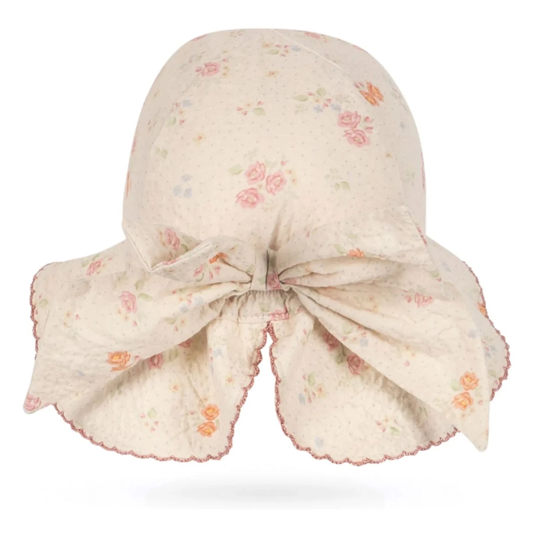 Konges Sløjd - Elin Blumenmuster Knotenmütze Bio-Baumwolle | Beige