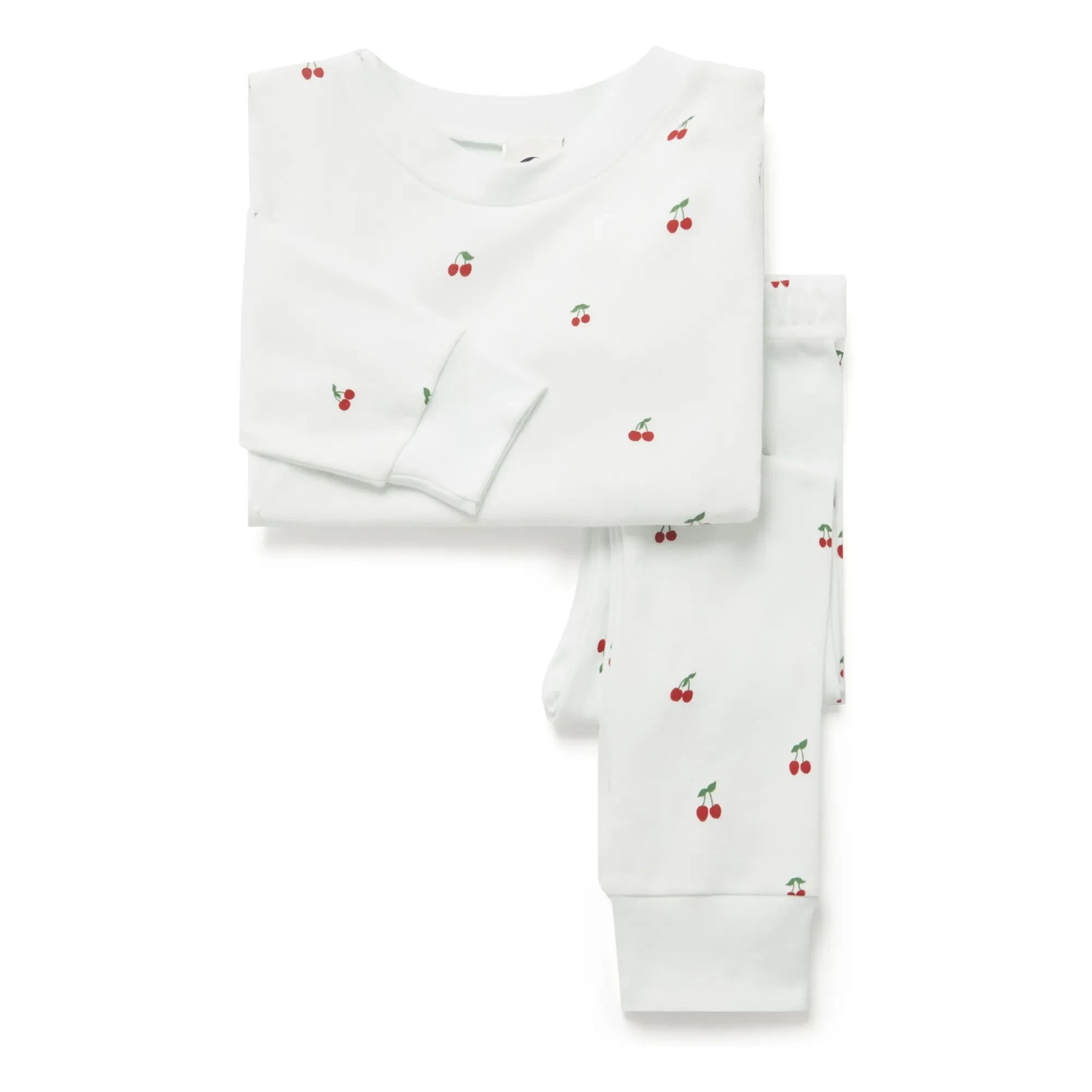 Sleepy Doe - Bio-Baumwoll-Pyjama mit Kirschmuster | Weiß