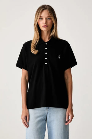Polo Ralph Lauren yaka detaylı pamuklu kadın tişört