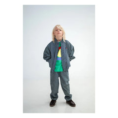 Repose AMS - Gestreifte Hose mit elastischem Bund aus Bio-Baumwolle | Blau