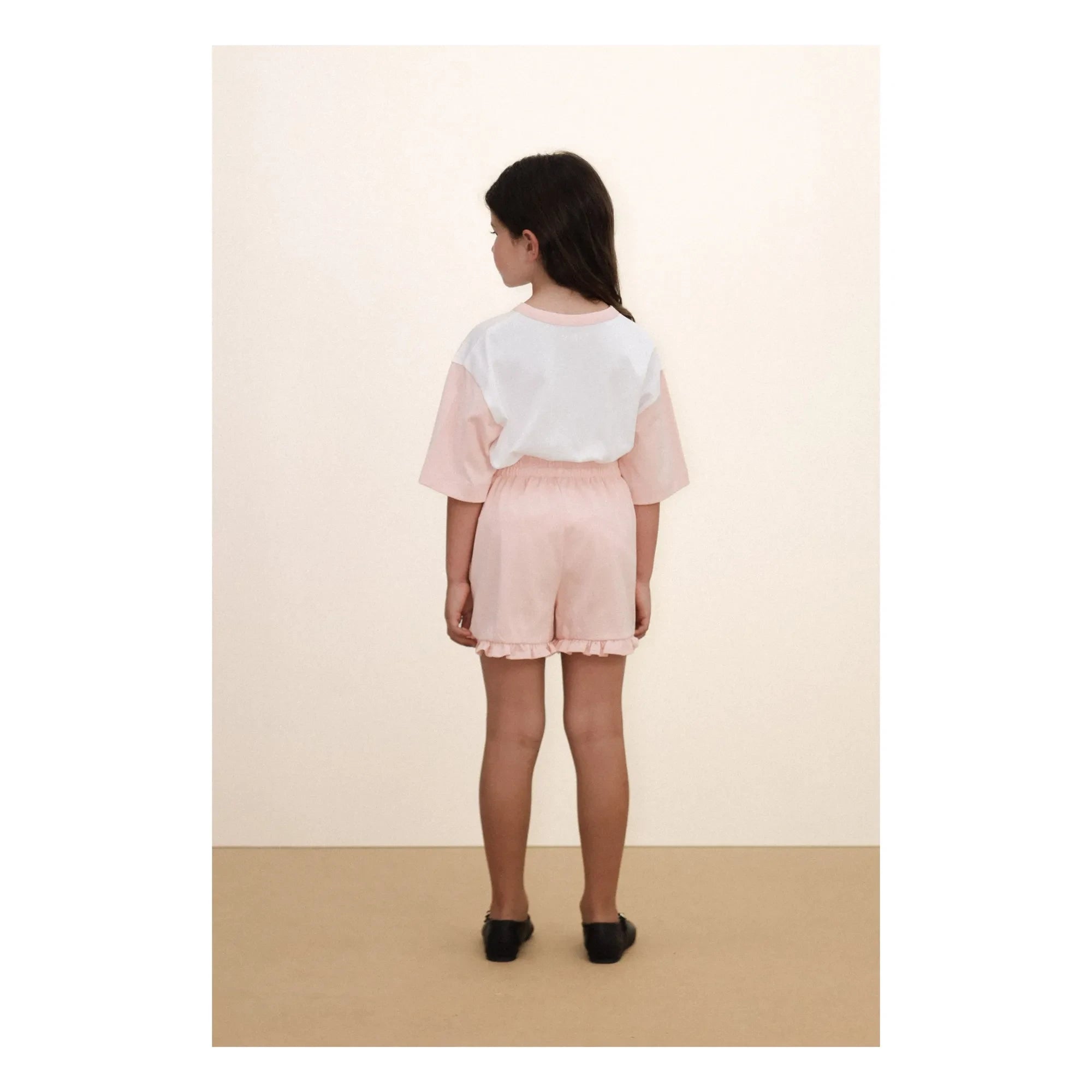 Tinycottons – Giverny Farbblock-T-Shirt aus Bio-Baumwolle | Puderrosa