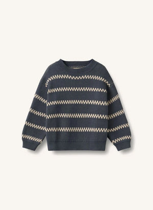 Wheat - Harlow Jacquard-Pullover aus Bio-Baumwolle | Ecru