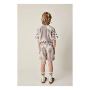 Tocoto Vintage - Leinen gestreiftes Hemd | Braun