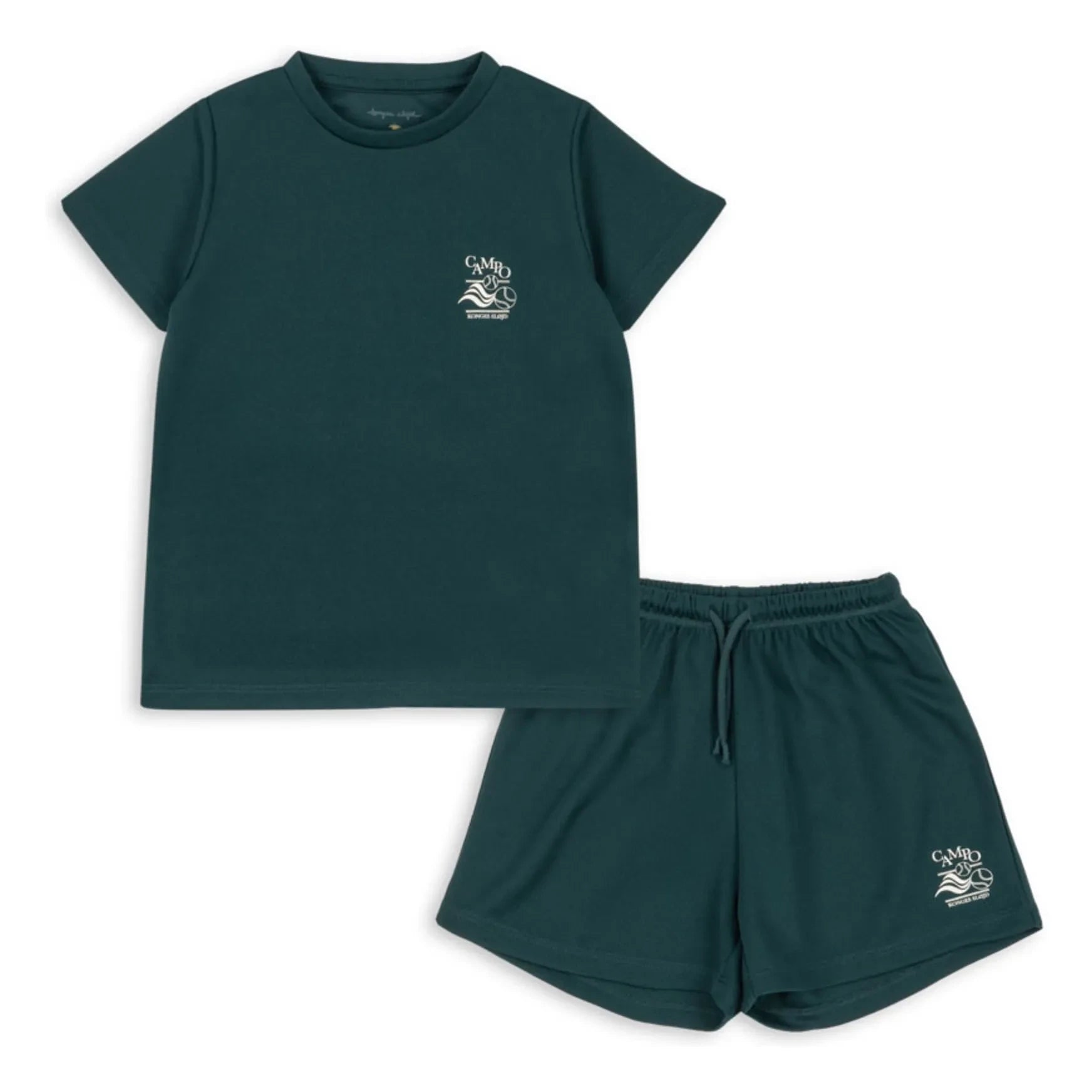 Konges Sløjd - Bolt Recycelte Faser T-Shirt und Shorts Set | Dunkelgrün