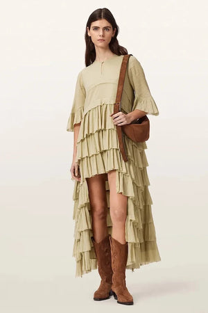 AllSaints asimetrik viskon elbise CAVARLY