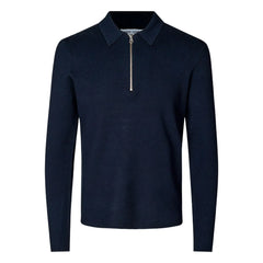 Samsoe Samsoe - Guna Langarm Halbzip Polo Shirt | Marineblau