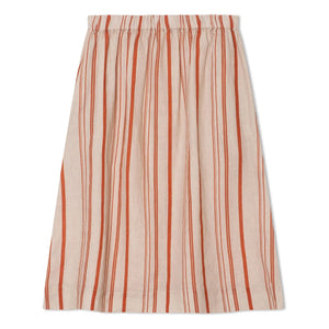 Matona - Gestreifter Leinen-Midi-Rock | Off-White