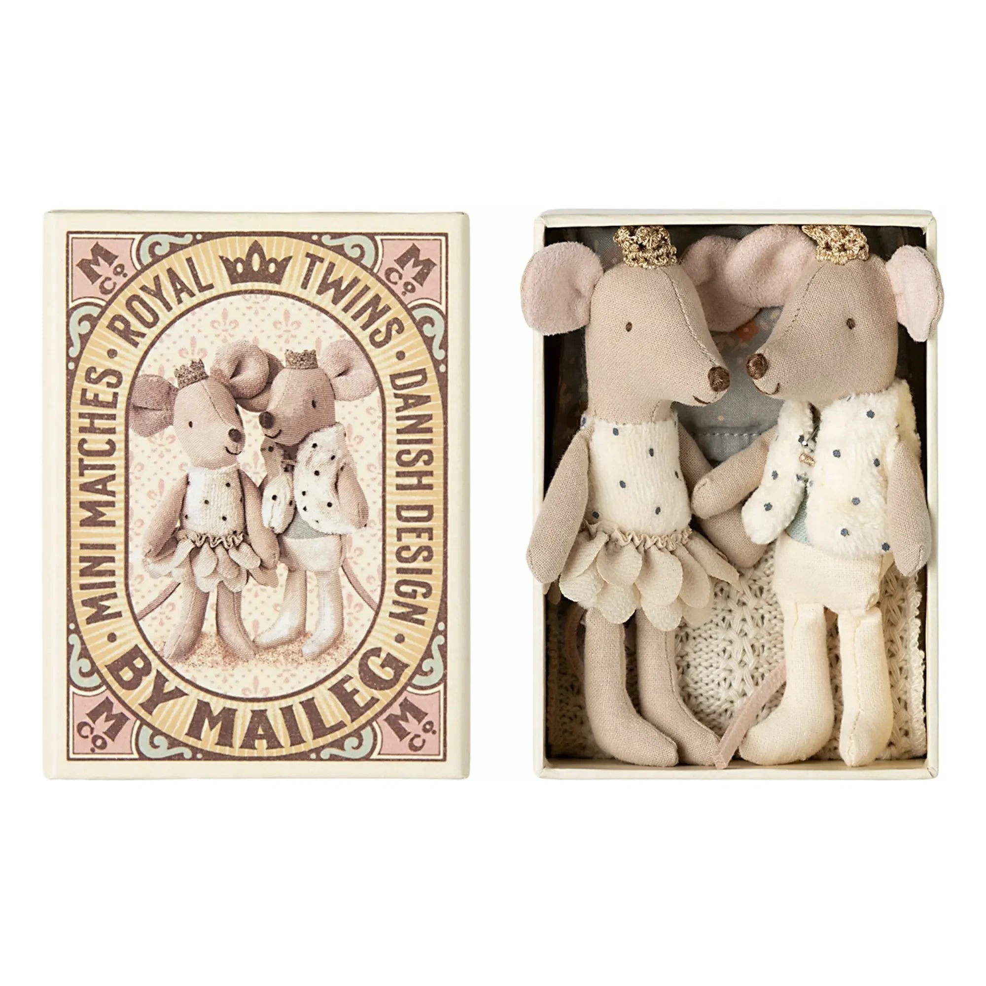 Maileg - Royal Twins Mäuse in einer Schachtel | Weiß