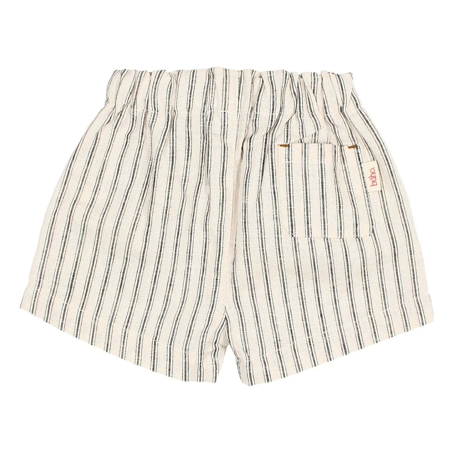 Búho - Gestreifte Leinenshorts | Ecru