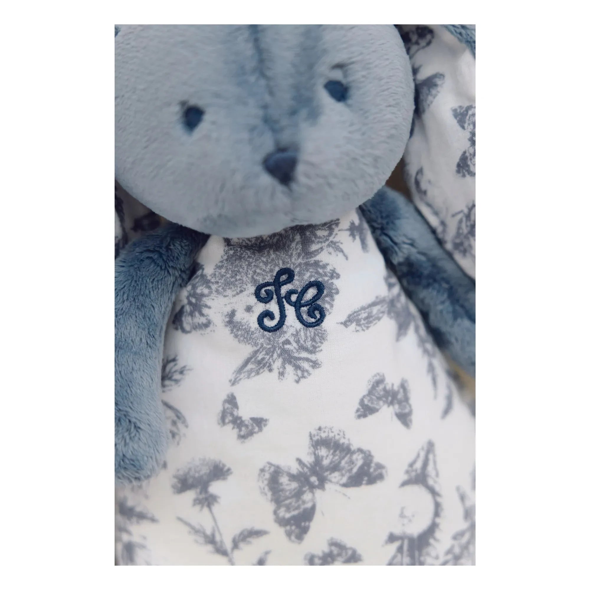 Tartine et Chocolat - Doudou Nachtlicht Augustin das Kaninchen Toile de Jouy | Blau