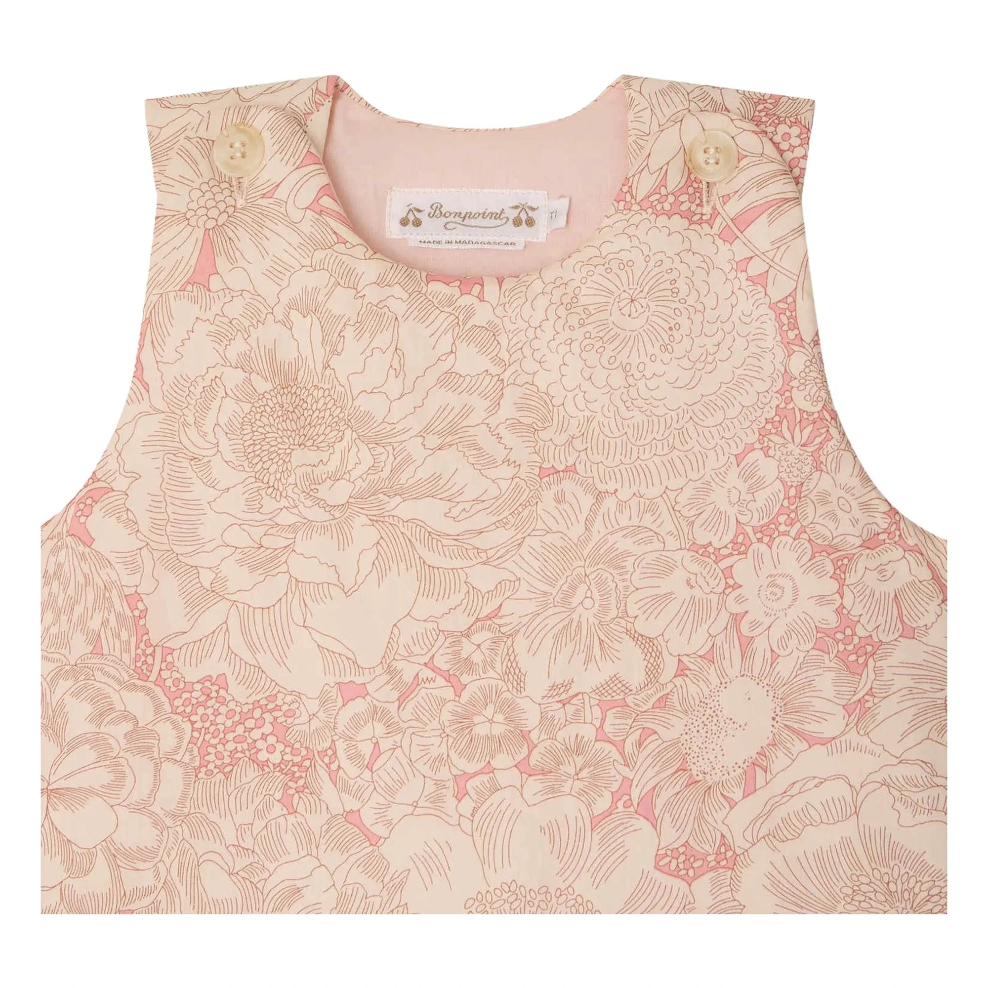 Bonpoint – Organischer Baumwoll-Schlafsack „Joujou Fleurie“ | Blassrosa