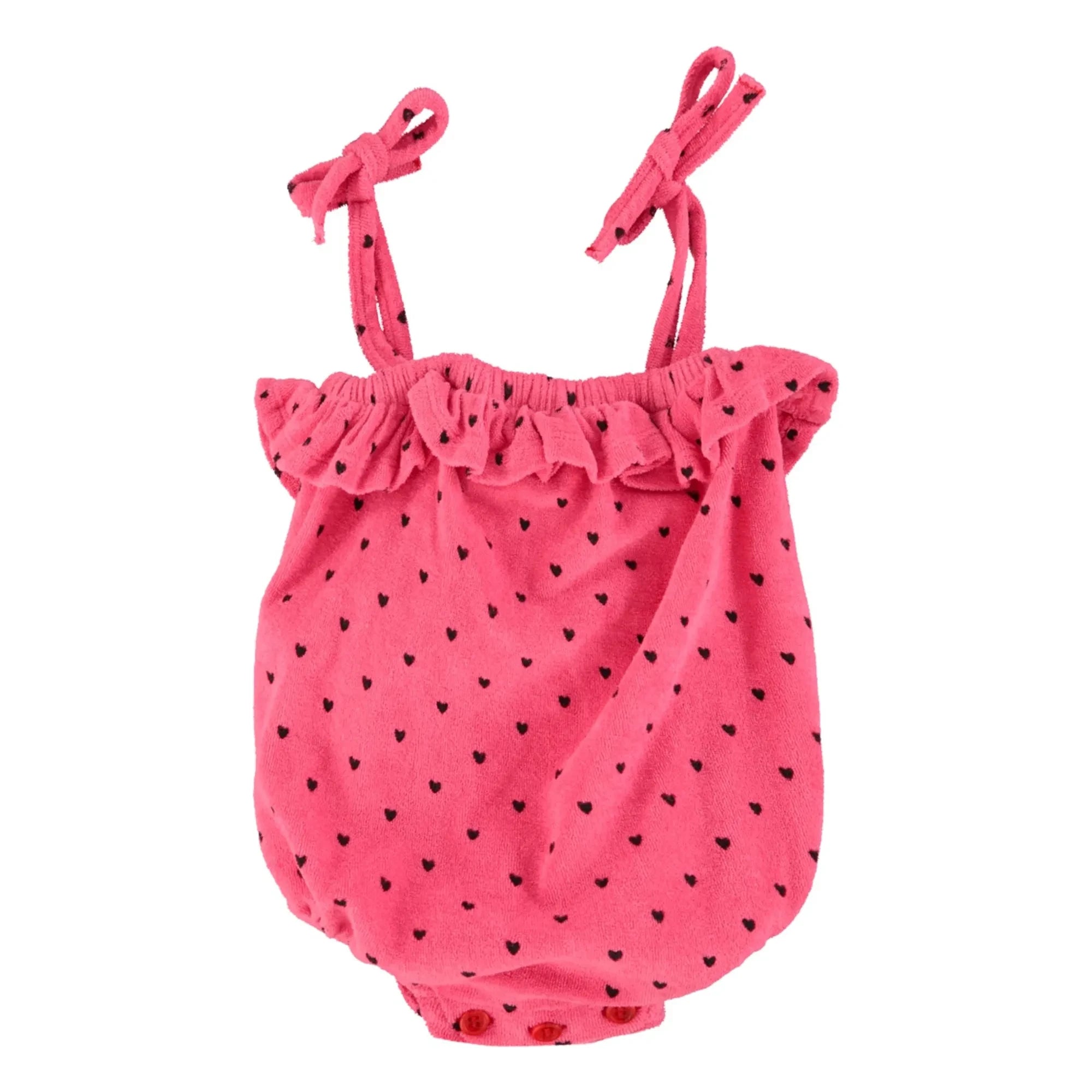 Piupiuchick - Bio-Baumwoll-Strampler mit Herz | Fuchsia