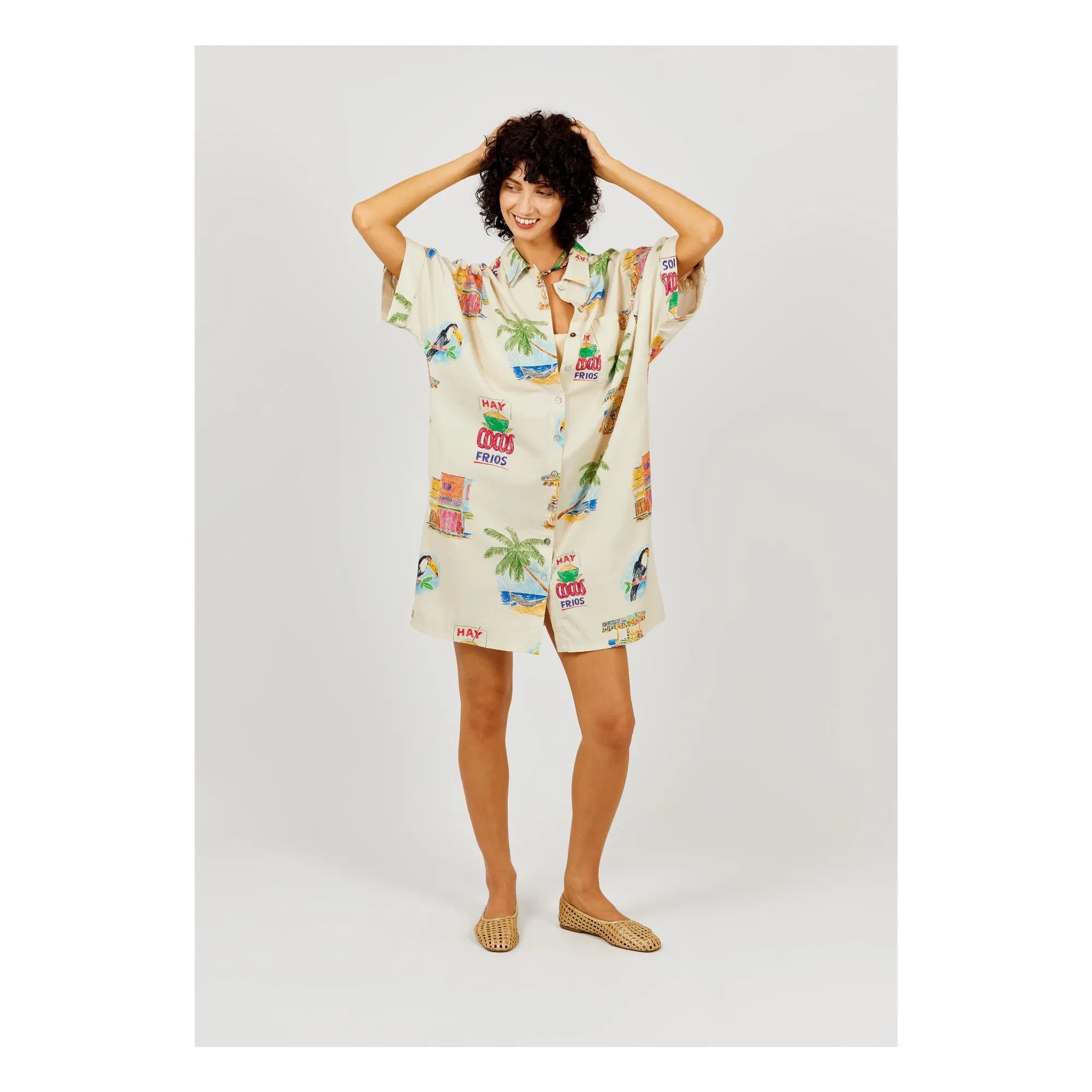 a.p - Cocos Baumwollkleid | Creme
