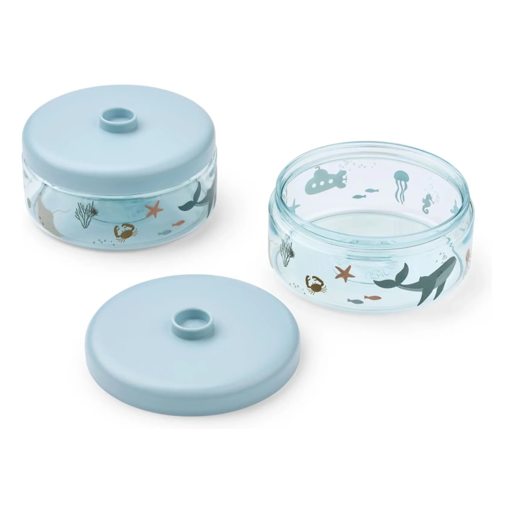 Liewood - Dominique Tritan Lunchboxen - 2er Set | Meerestiere/Sandfarben