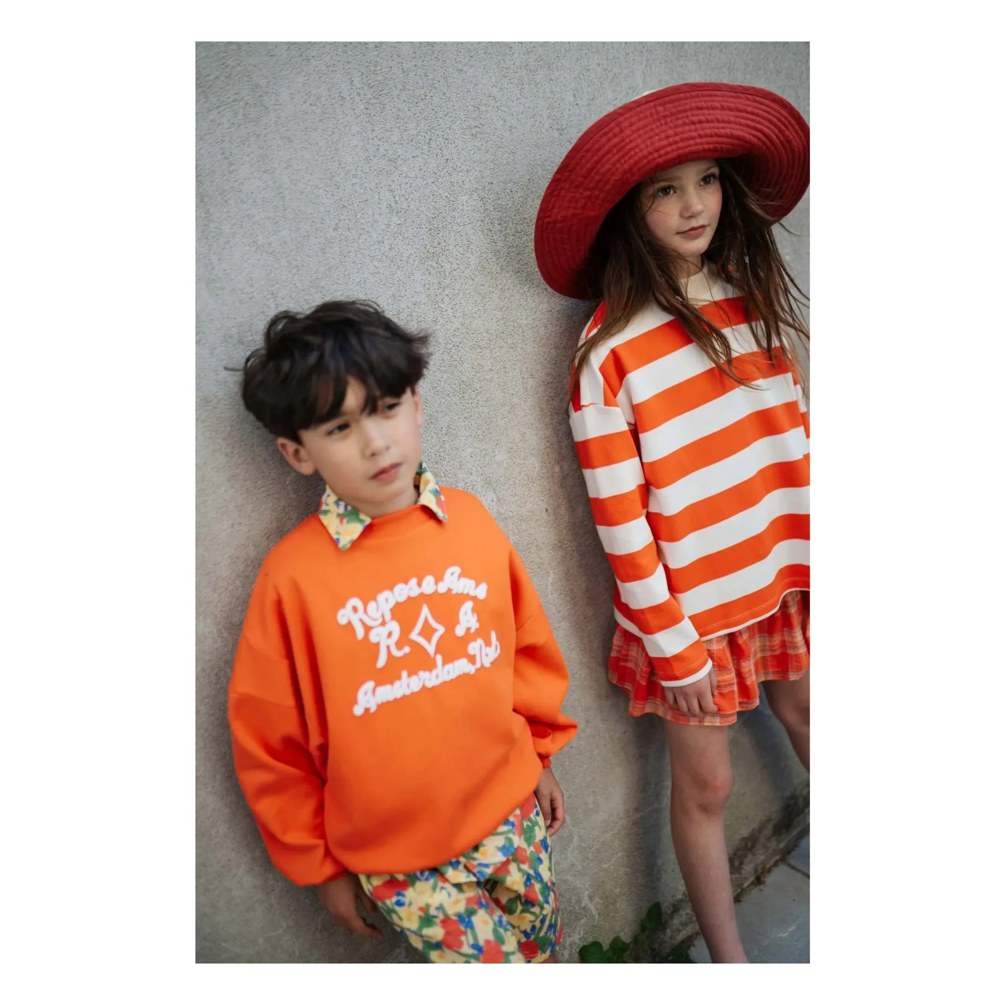 Repose AMS - Organic Cotton Rundhals-Sweatshirt | Orange