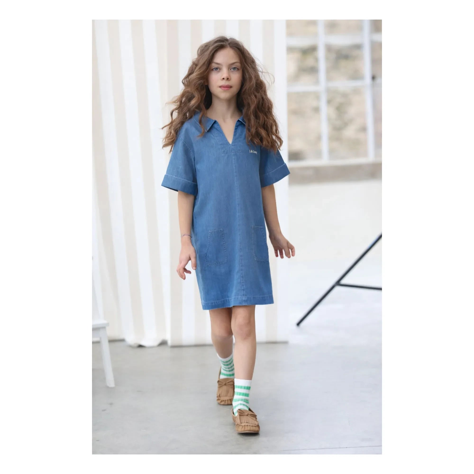 Lililotte - Romantisches Kleid Tencel Bio-Baumwolle | Denimblau