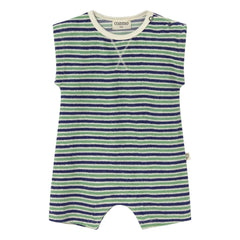Cozmo – Gestreifter Frottee-Strampler Corey | Marineblau