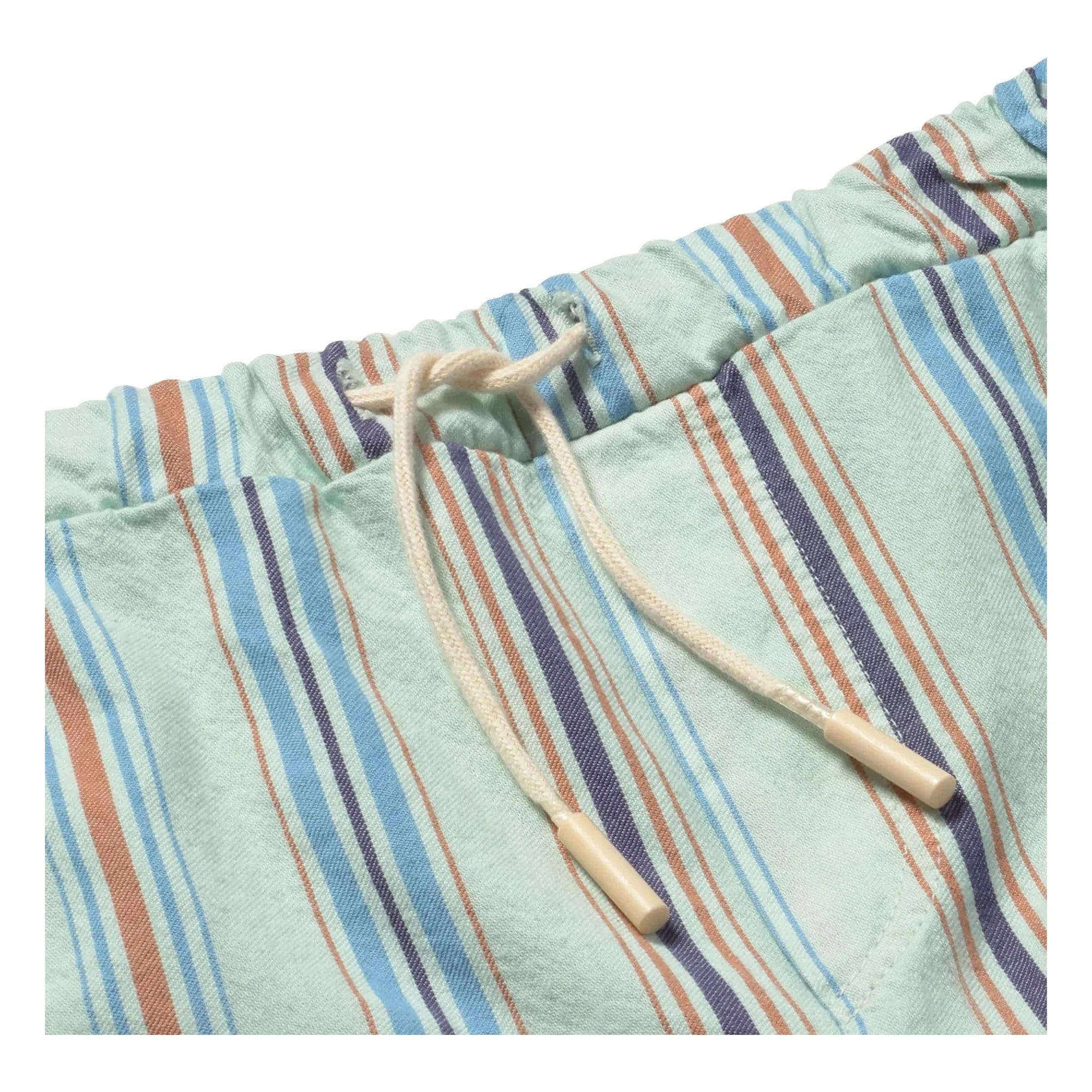 Cozmo - Zion Gestreifte Bio-Baumwoll-Bermuda-Shorts | Aqua