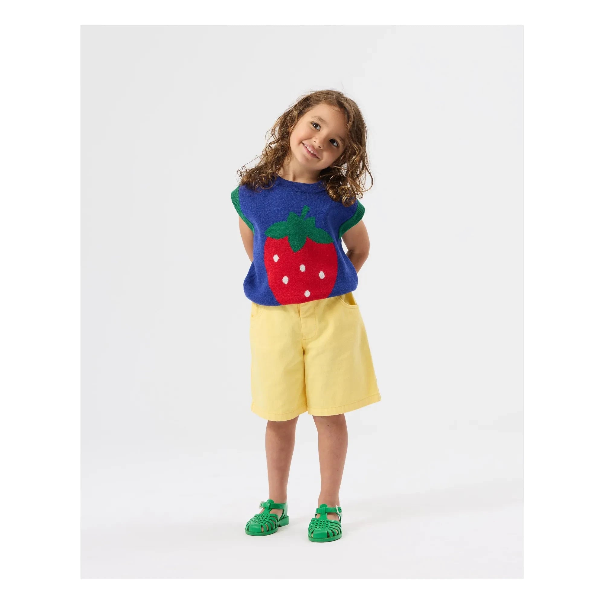 Goldie + Ace – Flache Jeansshorts | Gelb