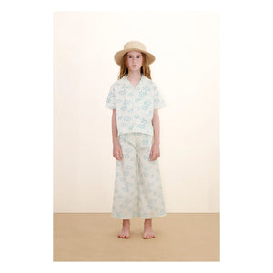 Tinycottons - Blumenmuster Hemd und Hose Set | Weiß