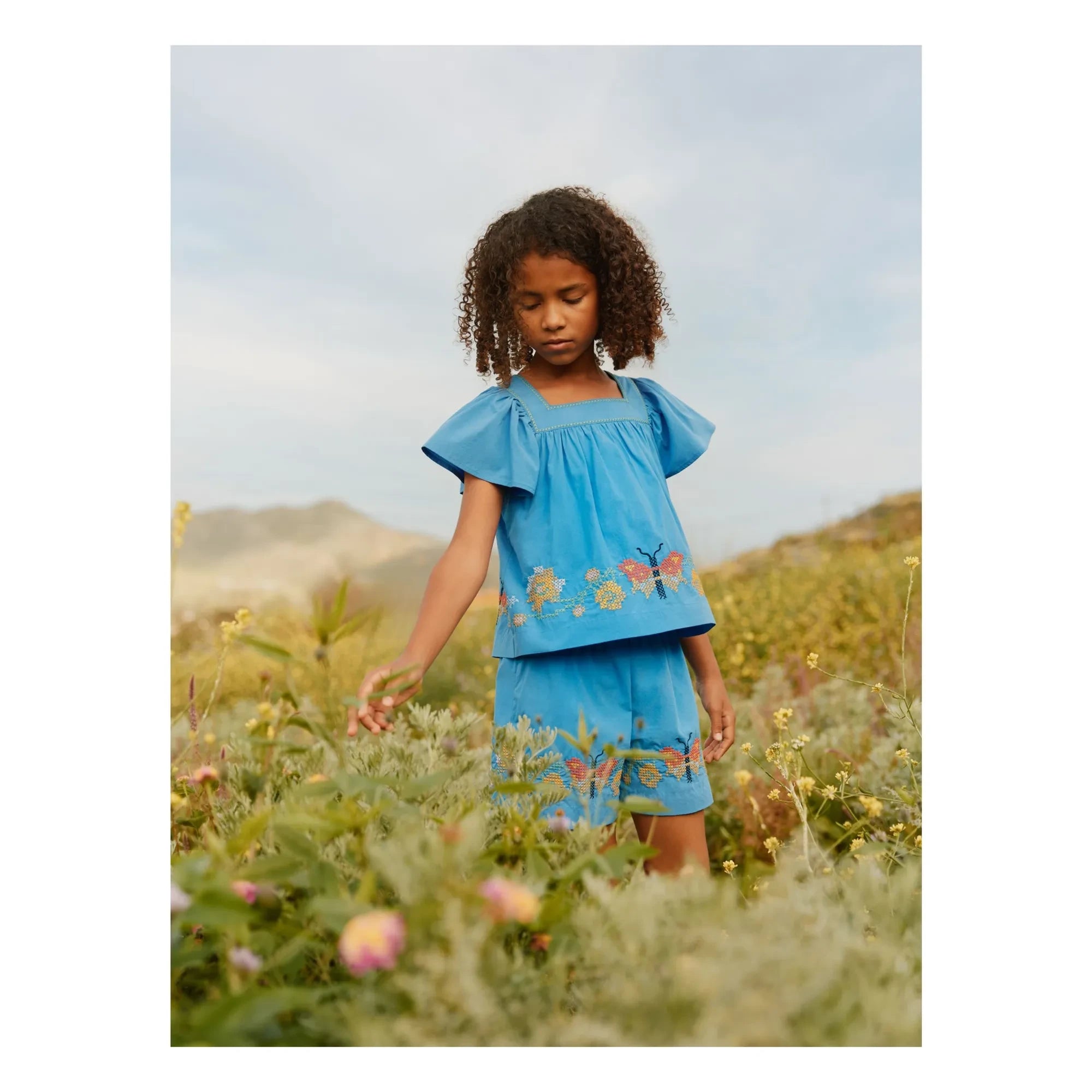 Molo - Ally Butterflies Bio-Baumwoll-Shorts | Blau