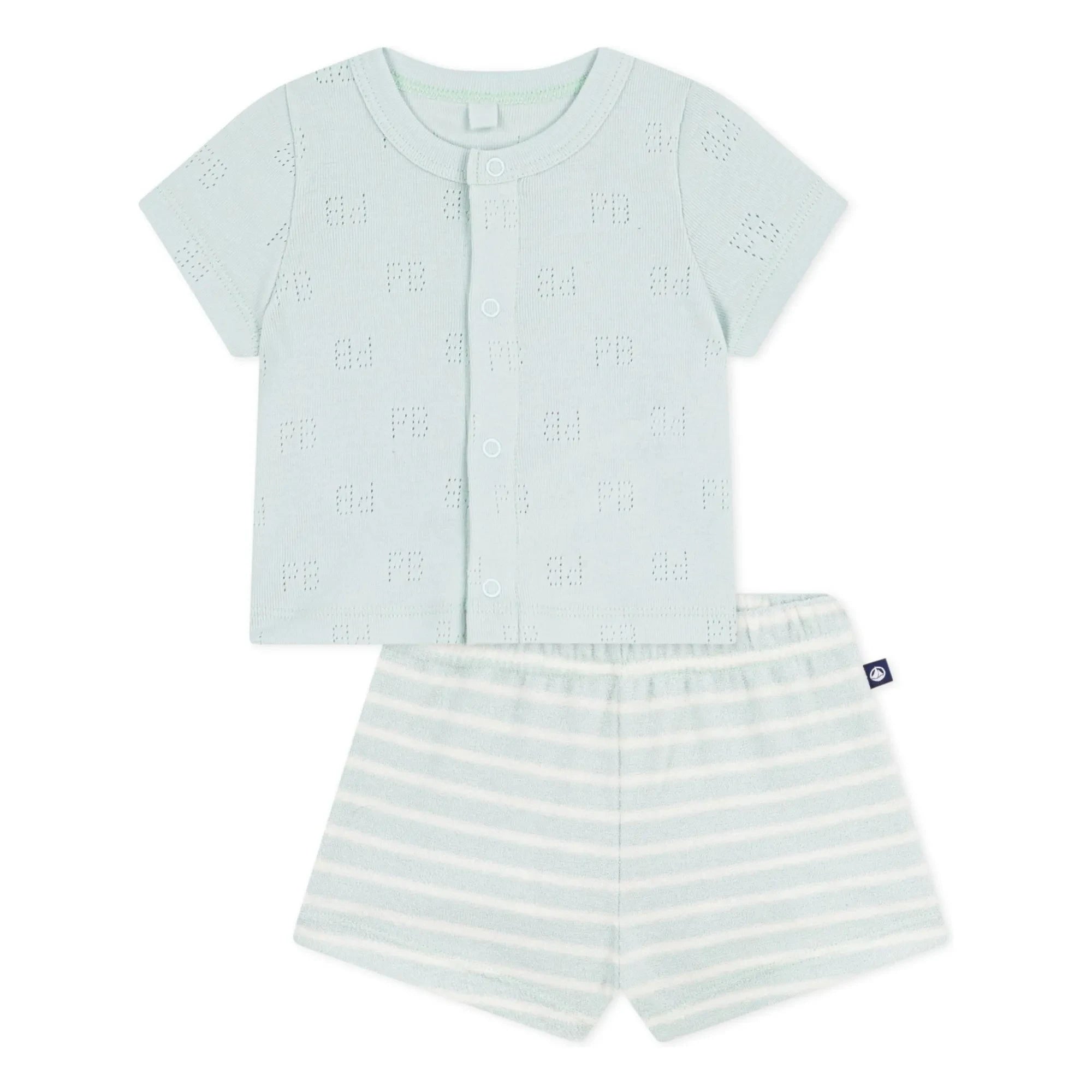 Petit Bateau – Oberteil und Shorts aus Bio-Baumwolle | Türkis