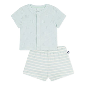 Petit Bateau – Oberteil und Shorts aus Bio-Baumwolle | Türkis