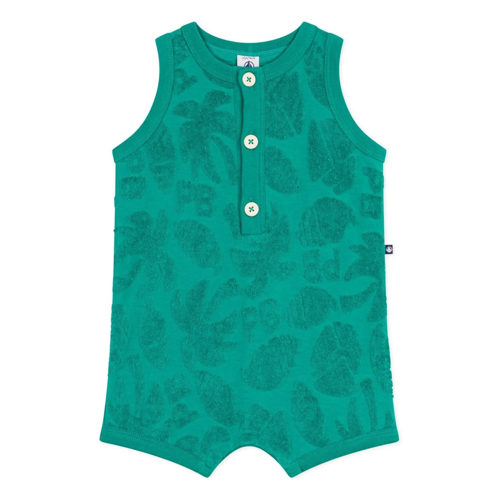 Petit Bateau - Strampler mit Palmenprint aus Bio-Baumwolle | Grün