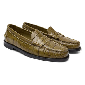 Augusta - Zoe Loafer mit Krokoprägung | Olivgrün