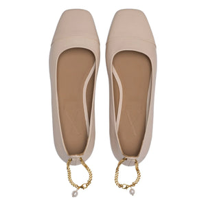 Lachoix - Nude Leder-Ballerinas
