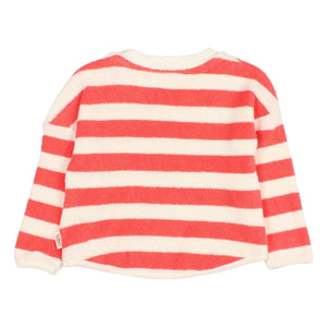 Búho – Gestreiftes Baby-Sweatshirt aus Bio-Baumwolle | Rot