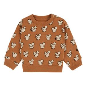 Emile et Ida - Eichhörnchen Bio-Baumwoll-Sweatshirt | Karamell