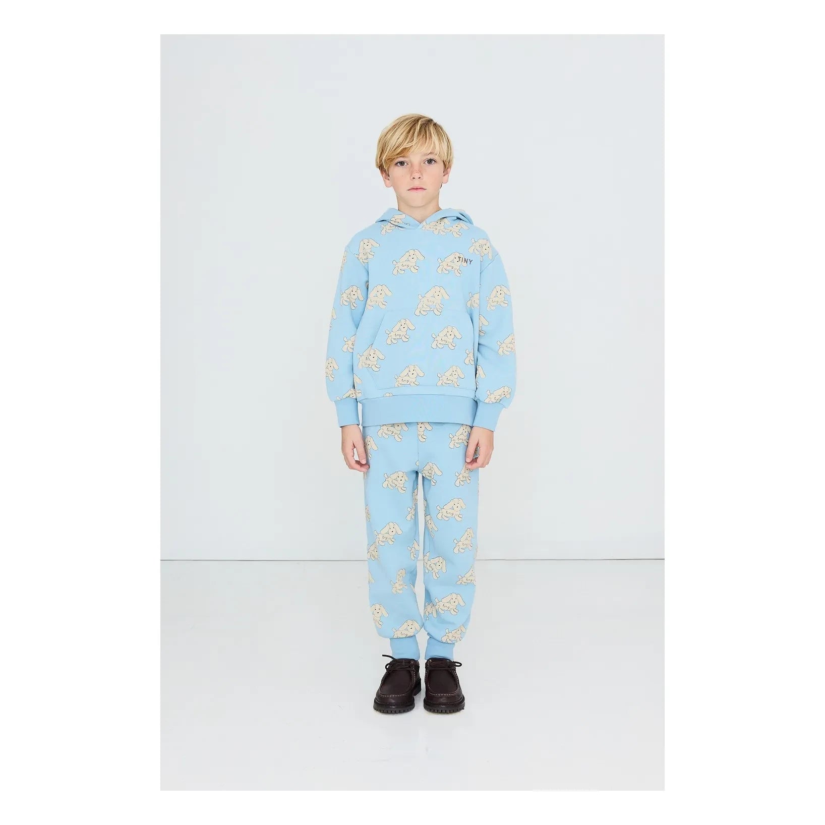 Tinycottons – Kapuzenpullover aus Bio-Baumwolle mit Hundeprint | Hellblau