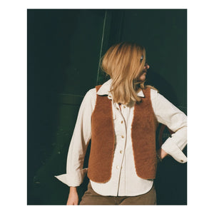 ILDA'S sheep - Lammfell Merino Weste ärmellos | Braun