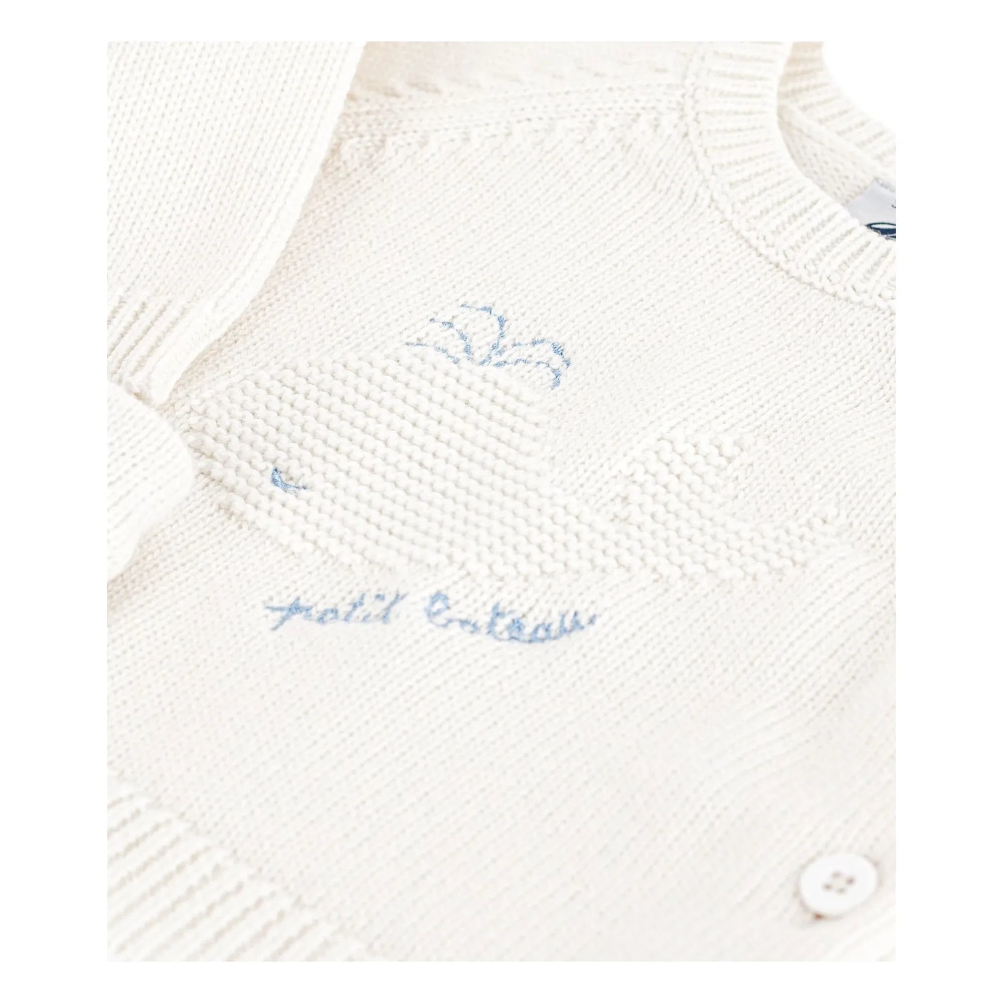 Petit Bateau - Wal Wollpullover und Hose Set | Weiß