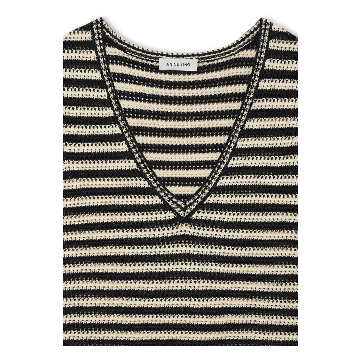 Anine Bing – Gestreiftes Lowen Tanktop | Schwarz