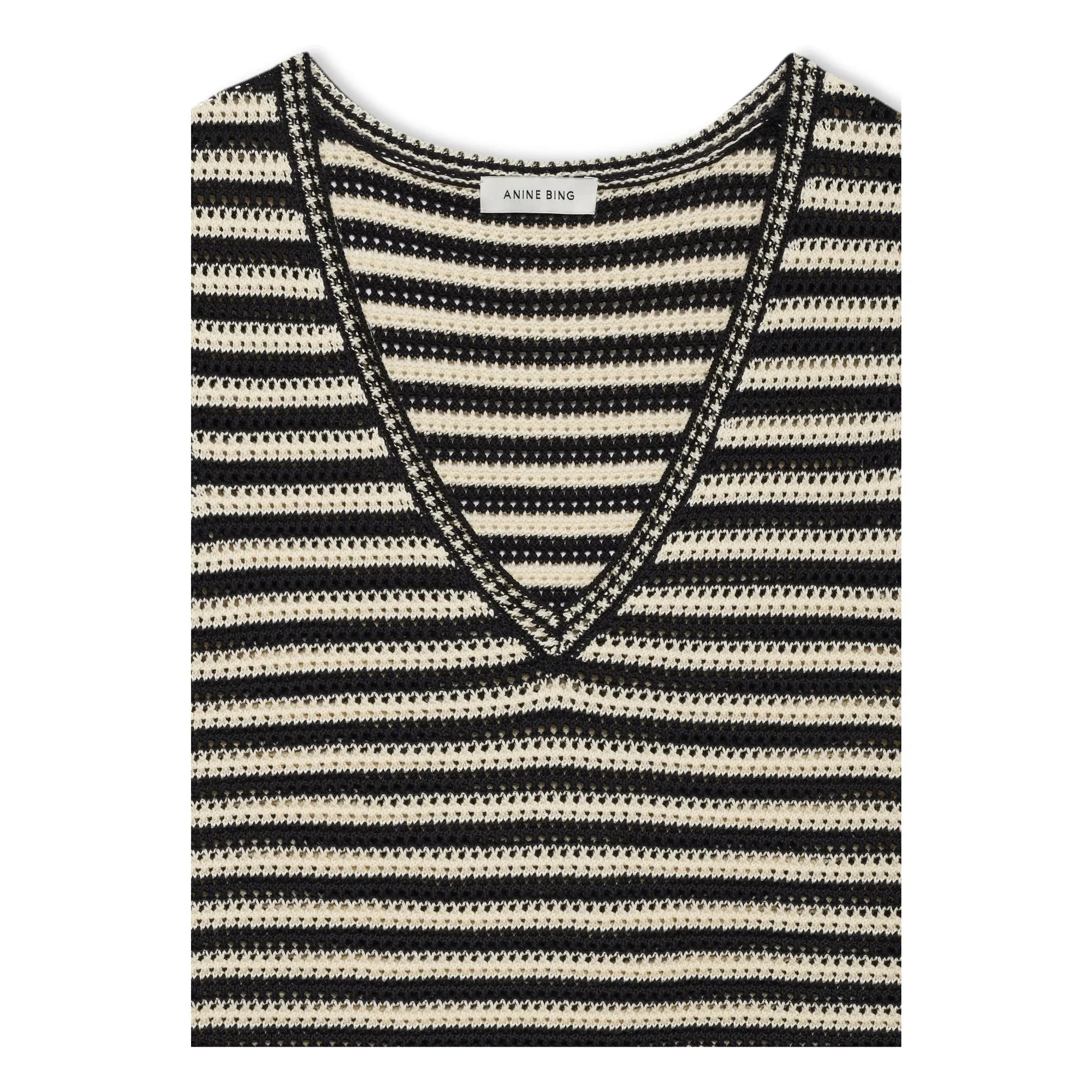 Anine Bing – Gestreiftes Lowen Tanktop | Schwarz