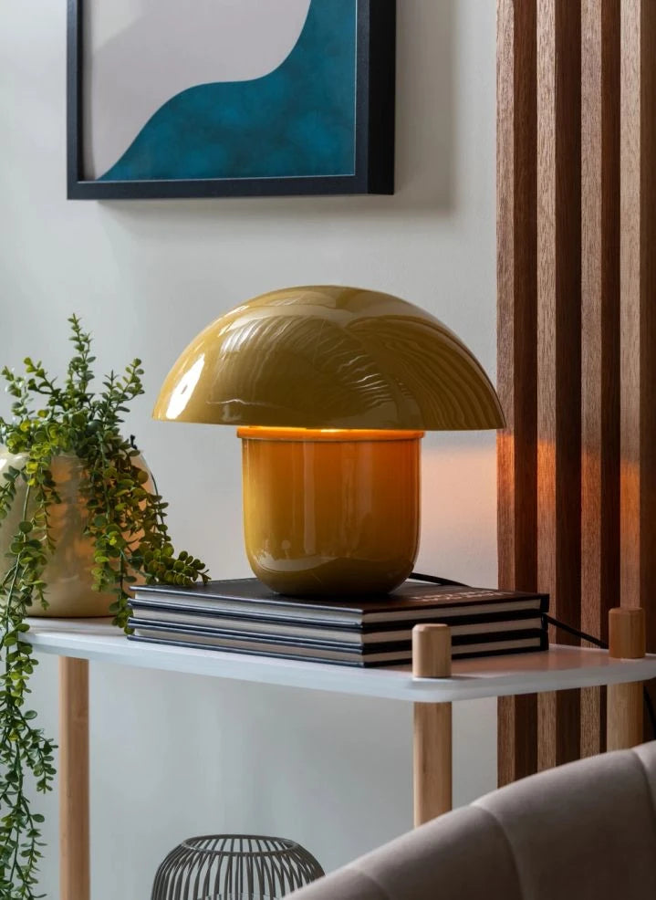 Present Time - Fat Mushroom Tischlampe | Senfgelb