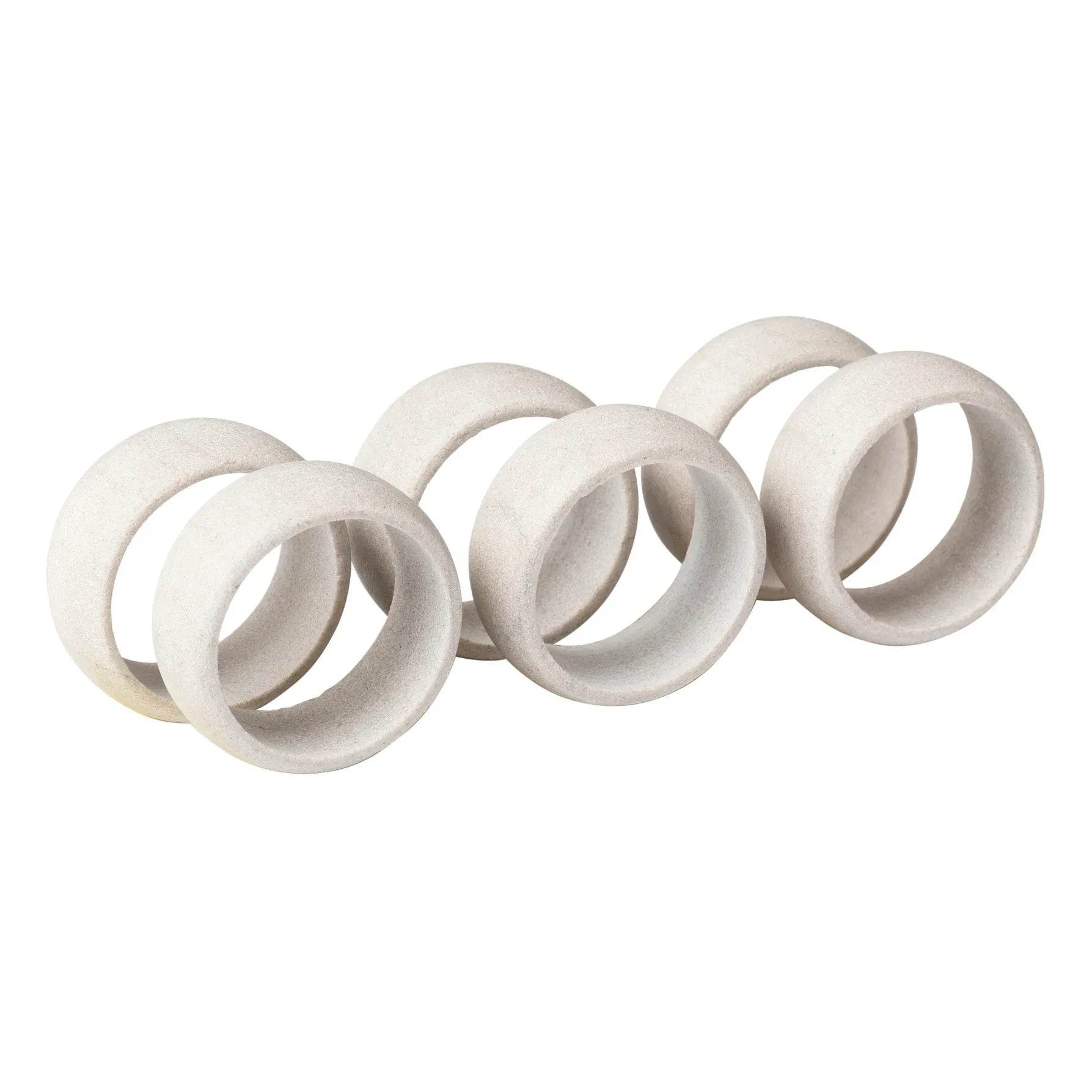 Broste Copenhagen - Serviettenring aus Steingut - 6er-Set | Weiß