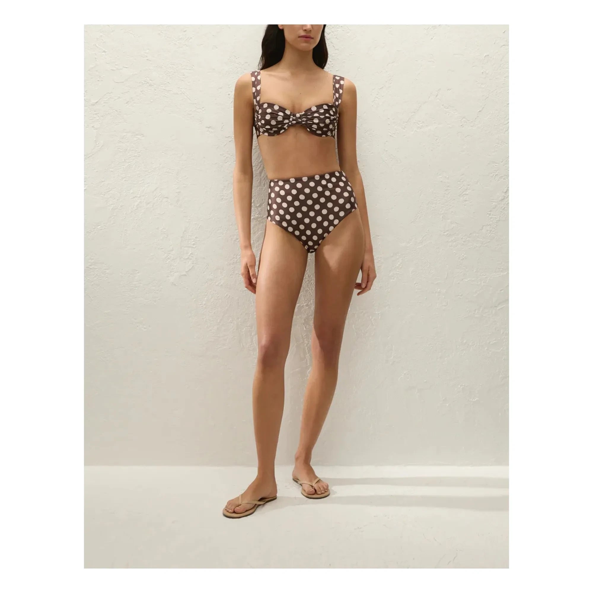 - Afonso gepunktetes Bikinislip | Schokolade