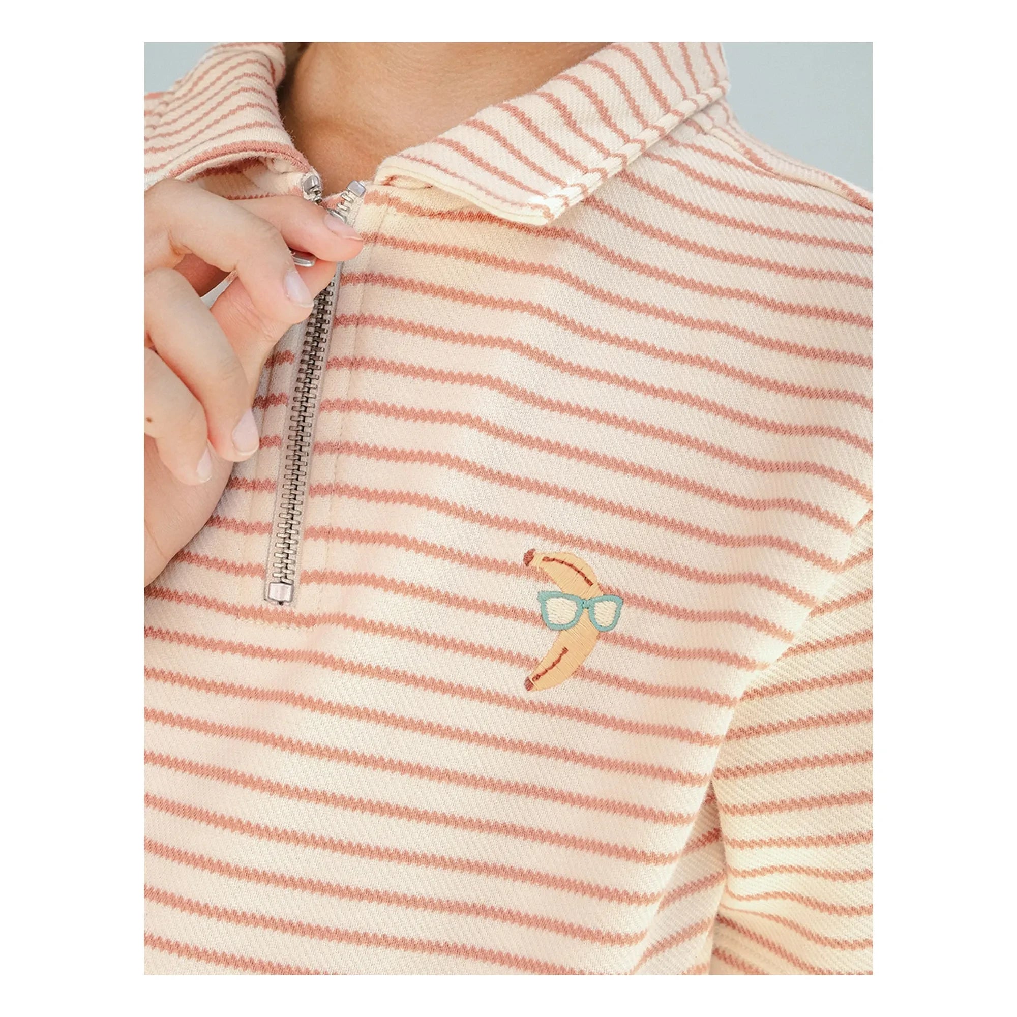 Gingersnaps - Polo Bruno Gestreifter Twill | Ecru