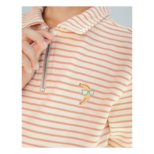Gingersnaps - Polo Bruno Gestreifter Twill | Ecru