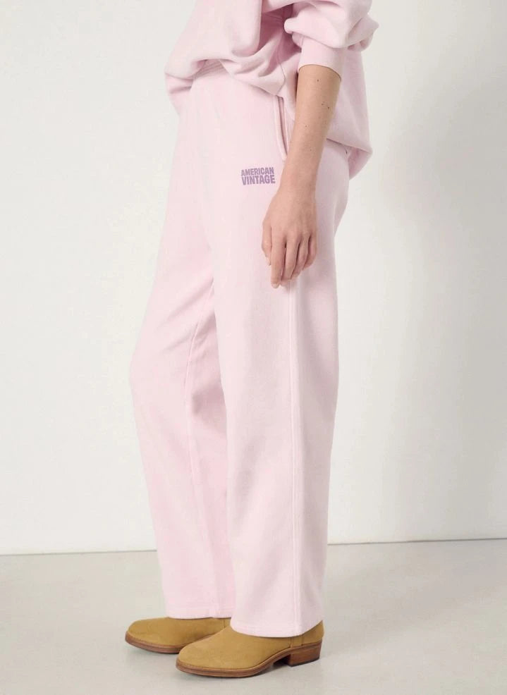 American Vintage - Plizzy Baumwoll Jogginghose | Puderrosa