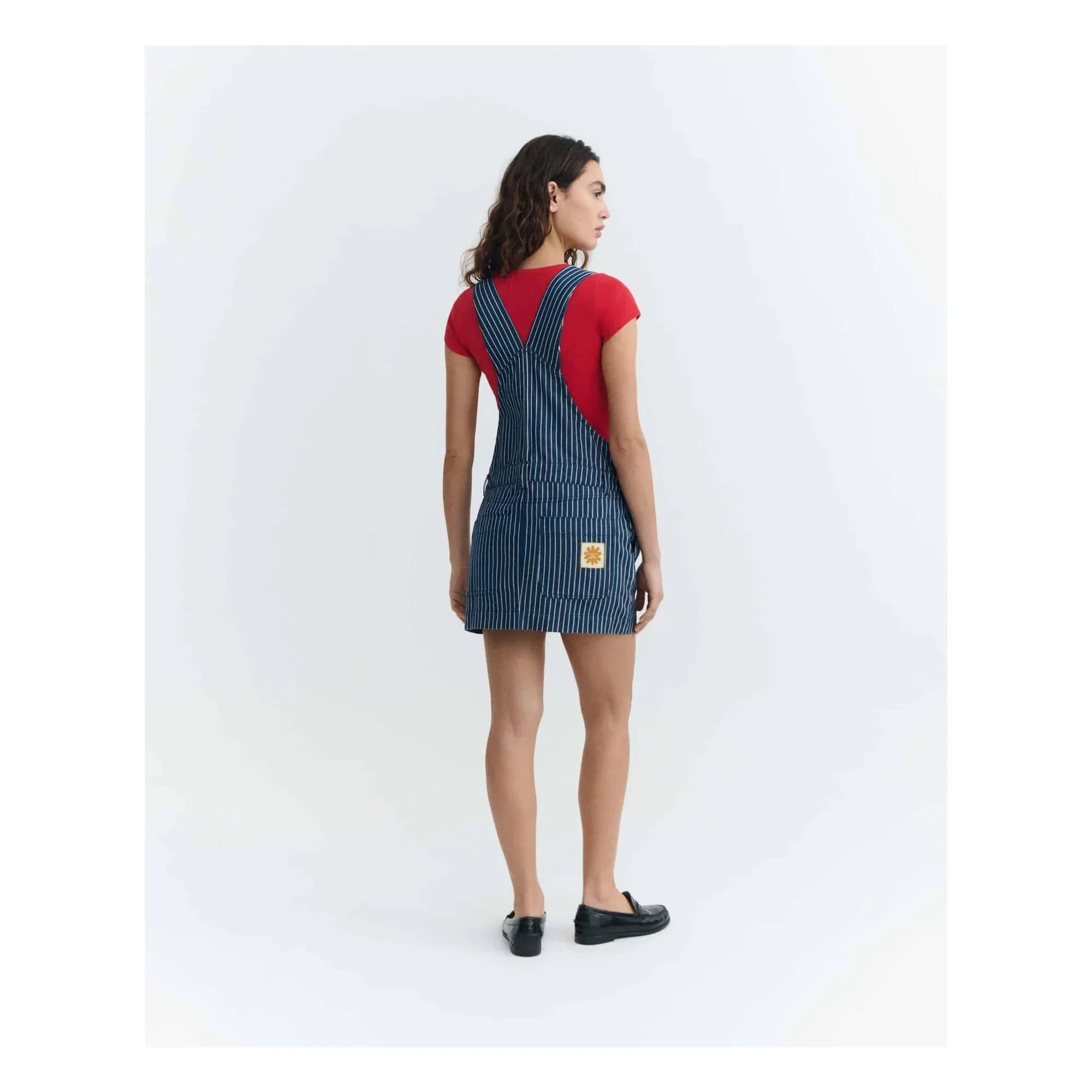Thinking Mu - Rafaela Gestreiftes Bio-Baumwollkleid | Blau