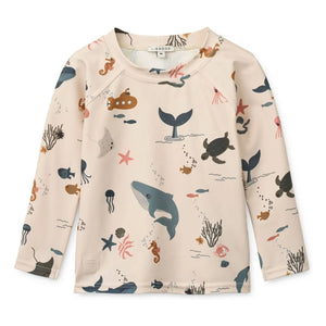 Liewood - Noah Fish Anti-UV T-Shirt Recycelte Fasern | Beige