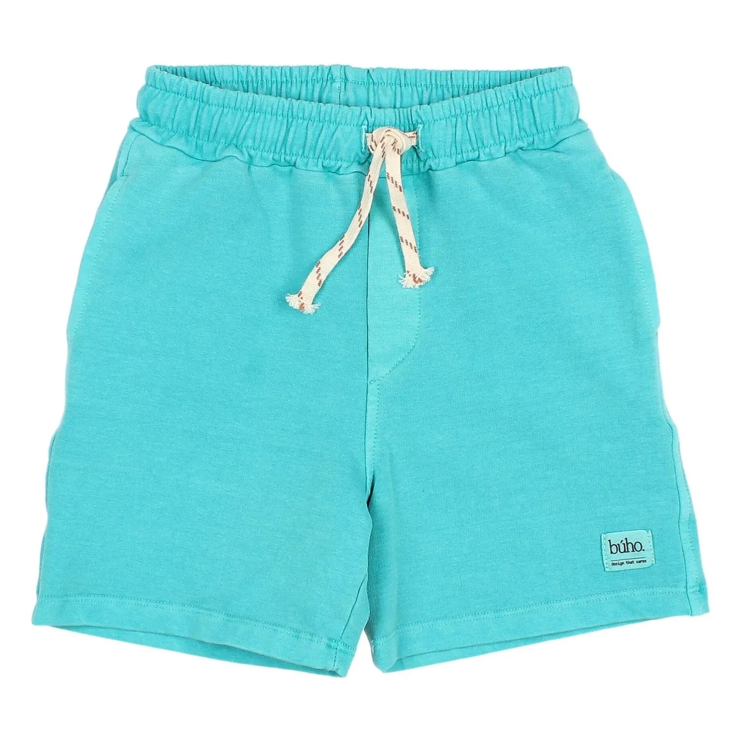 Búho – Bermudashorts aus Bio-Baumwollfleece | Aqua
